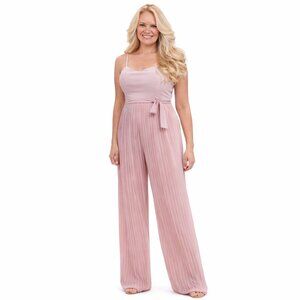 Strappy Maxi Pleated Jumpsuit | Blush Pink